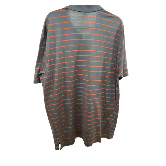 Peter Millar Gray/Orange Striped Short Sleeve Polo Shirt -Sz. XL (EUC) - Picture 2 of 3